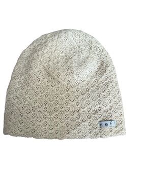 Neff Cream Crochet-Style Knit Beanie